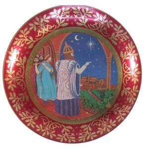 Vintage Meister Christmas Holiday Tin with Lid made in Brazil